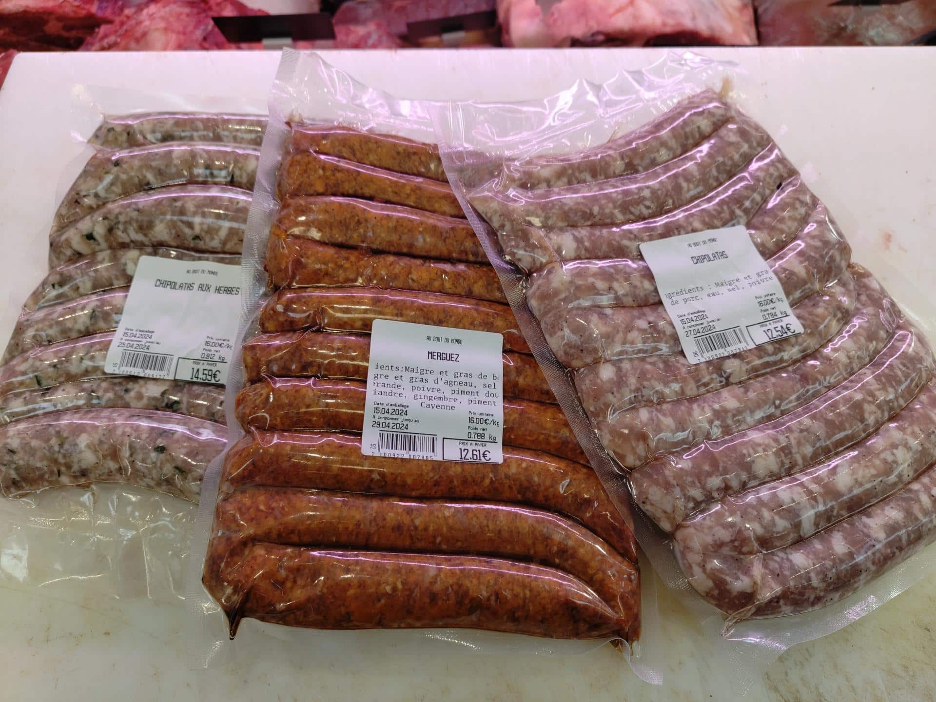 une belle semaine se prépare, chipolatas et mergue…