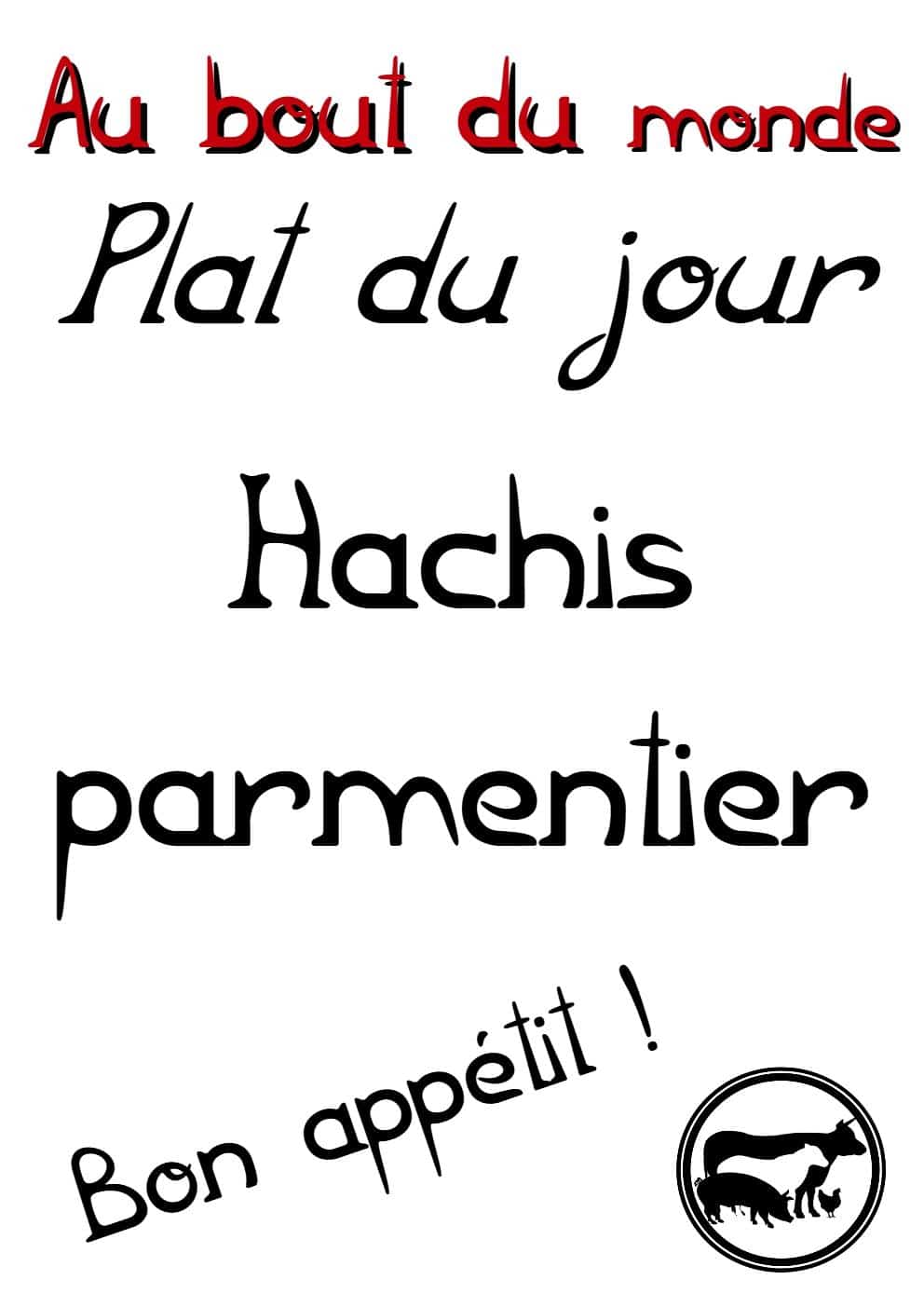 Plat du jour : Mercredi 17 avril