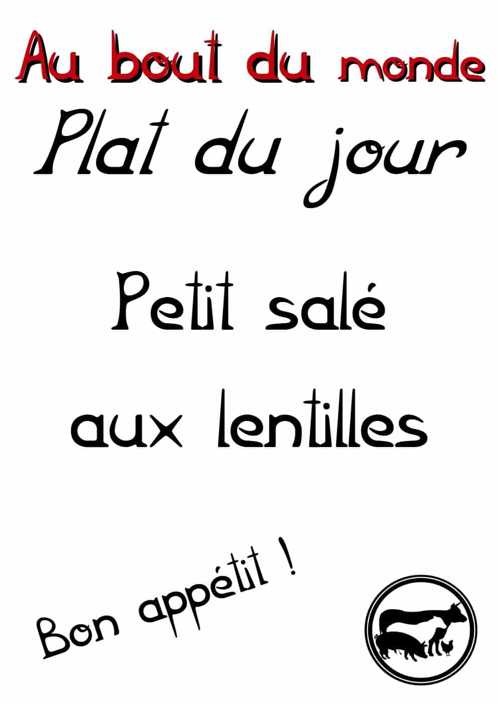 Plat du jour : mercredi 24 avril