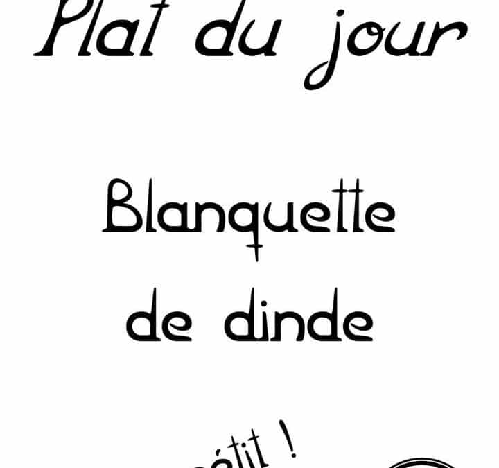 Plat du jour : mercredi 29 janvier…