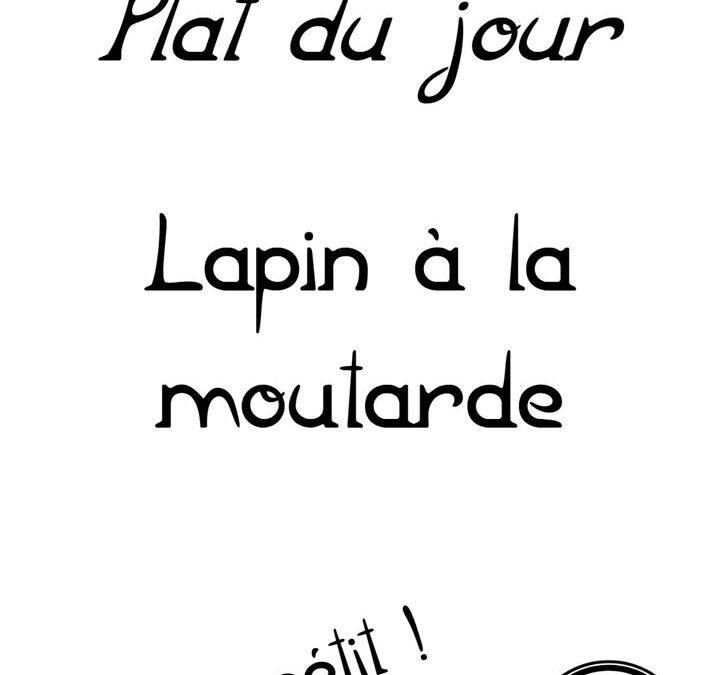 Plat du jour : Mercredi 1 octobre…
