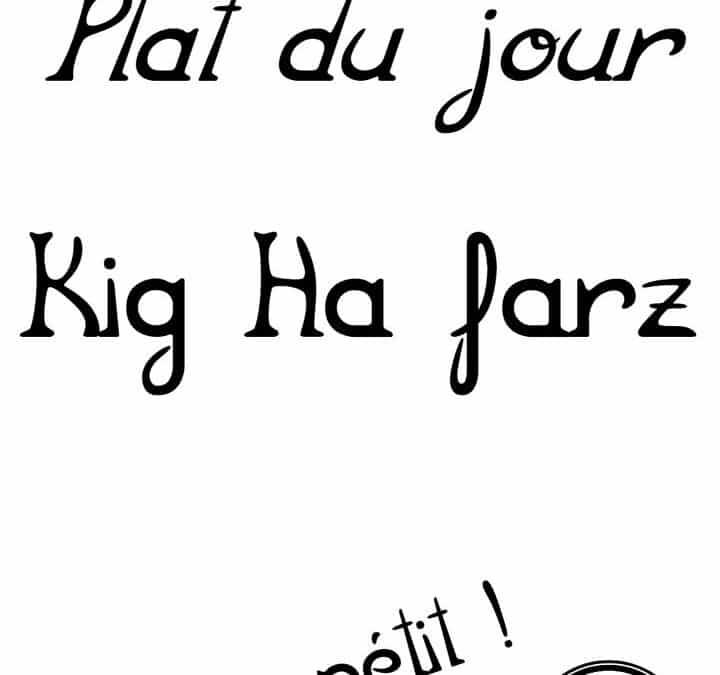 Plat du jour : Jeudi 13 novembre…