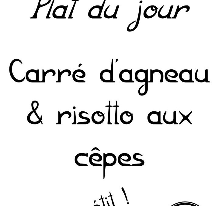 Plat du jour : Vendredi 28 novembre…