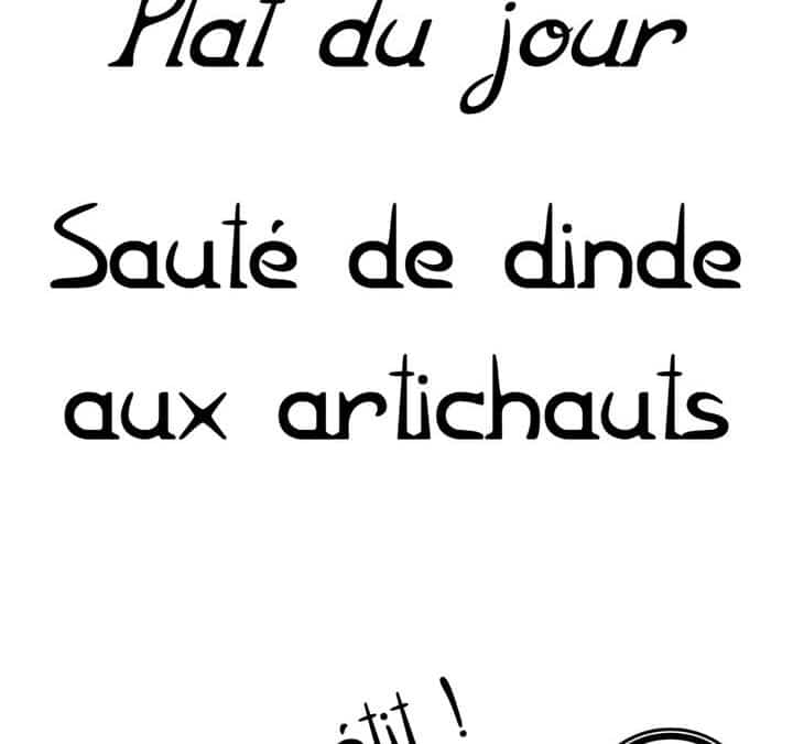Plat du jour : Mercredi 18 mars…